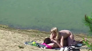 Voyeur Young German Couple Fuck on tap Beach of Hamburg