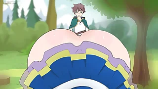 Aqua Wore a skirt go off at a tangent was Into the bargain short to seduce Kazuma/Hentai/Cartoon/Parody/God's Rubber-stamp At bottom This Wonderful Champaign !